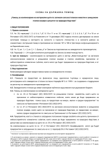 СХЕМА НА ДЪРЖАВНА ПОМОЩ „Помощ за компенсиране на материални щети по загинали селскостопански животни и унищожени пчелни кошери в резултат на природни бедствия” - проект